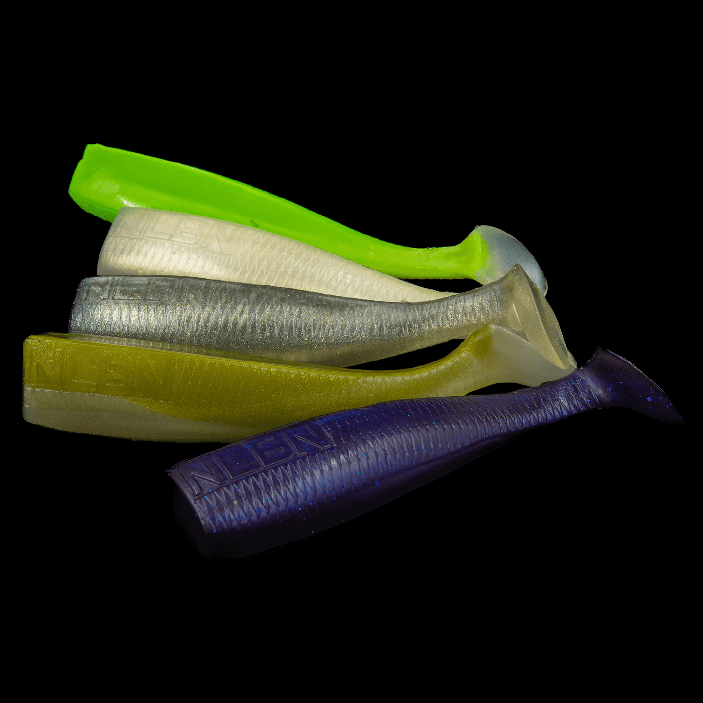 NLBN 5 inch paddle tail swimbaits, full color range