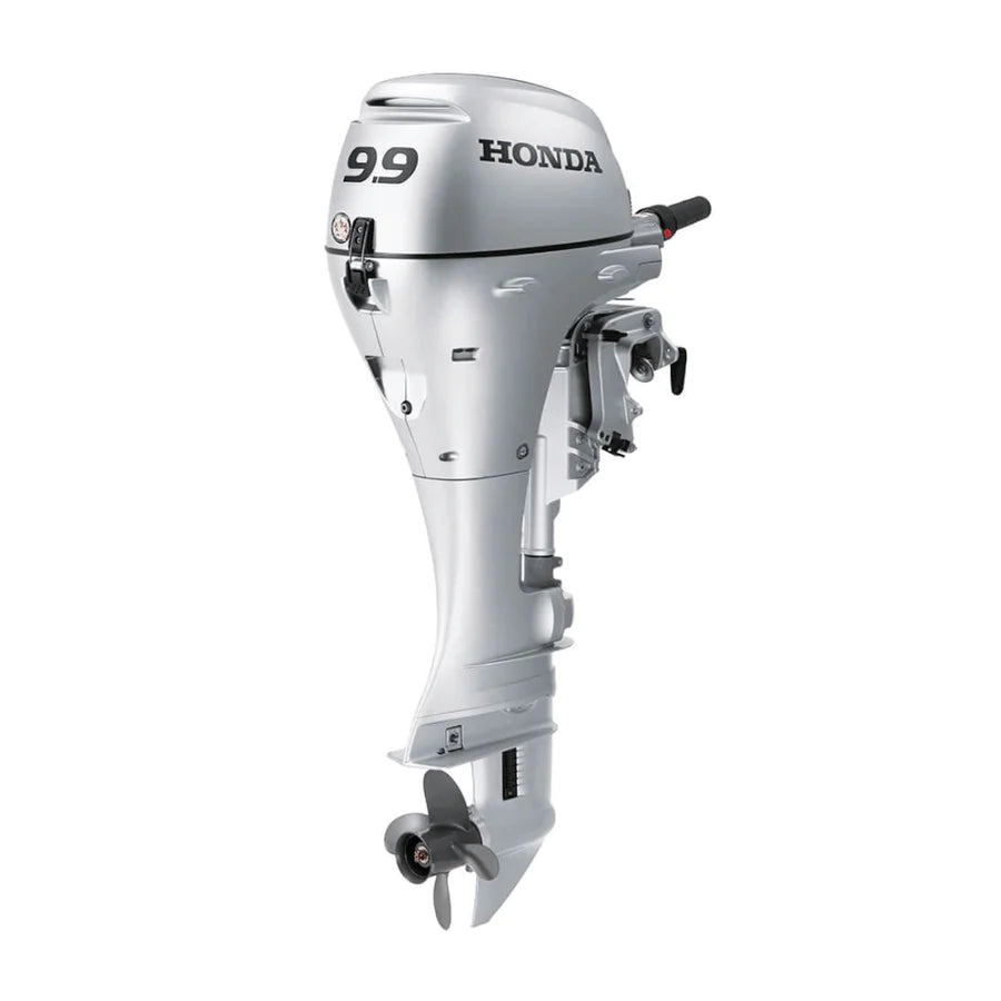Honda BF 9.9 HP four-stroke outboard motor.
