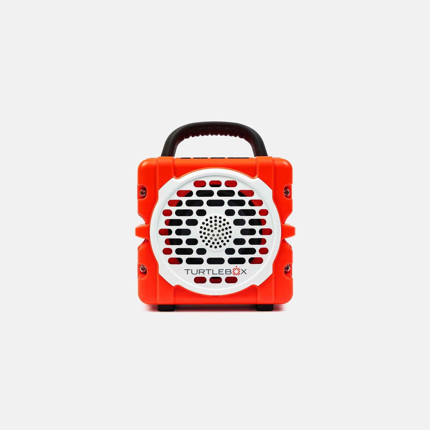 Turtlebox Cub portable waterproof speaker in Orange, front view
