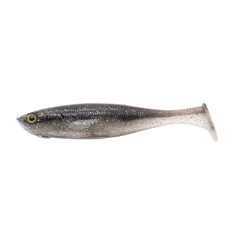 Geecrack Crackdown 6 inch line-through soft swimbait in Ginbuna #002