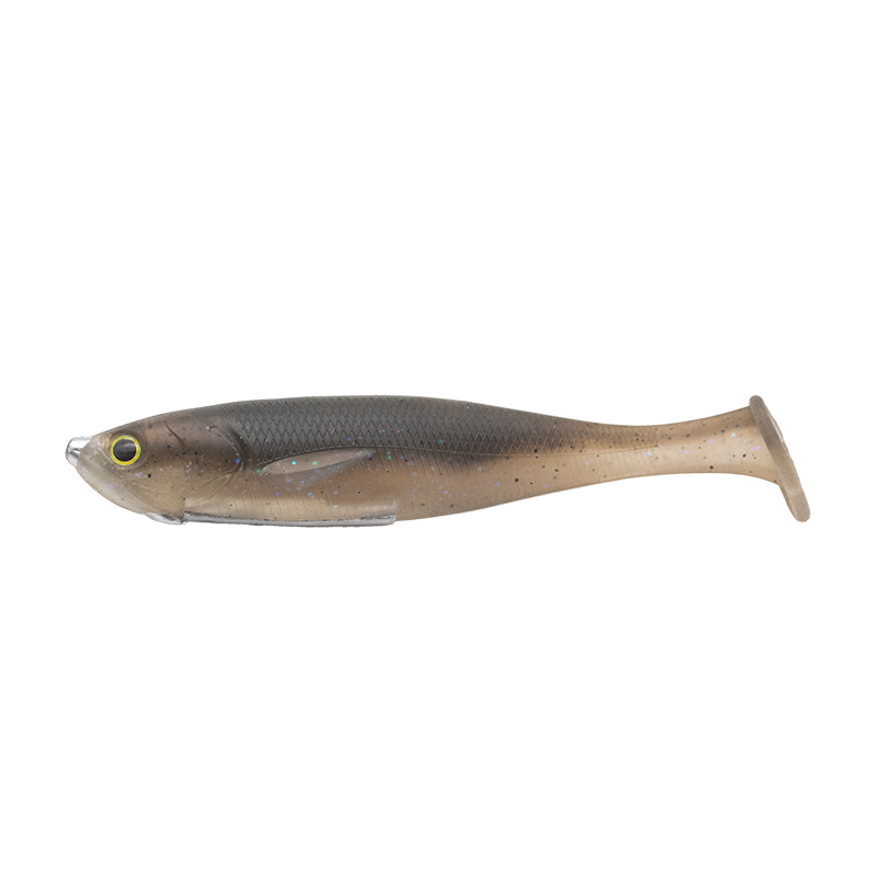 Geecrack Crackdown 6 inch line-through soft swimbait in Electric Shad #005