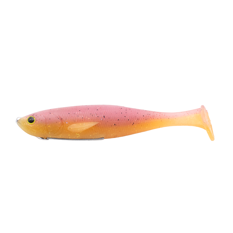 Geecrack Crackdown 6 inch line-through soft swimbait in Pink Lemonade #008