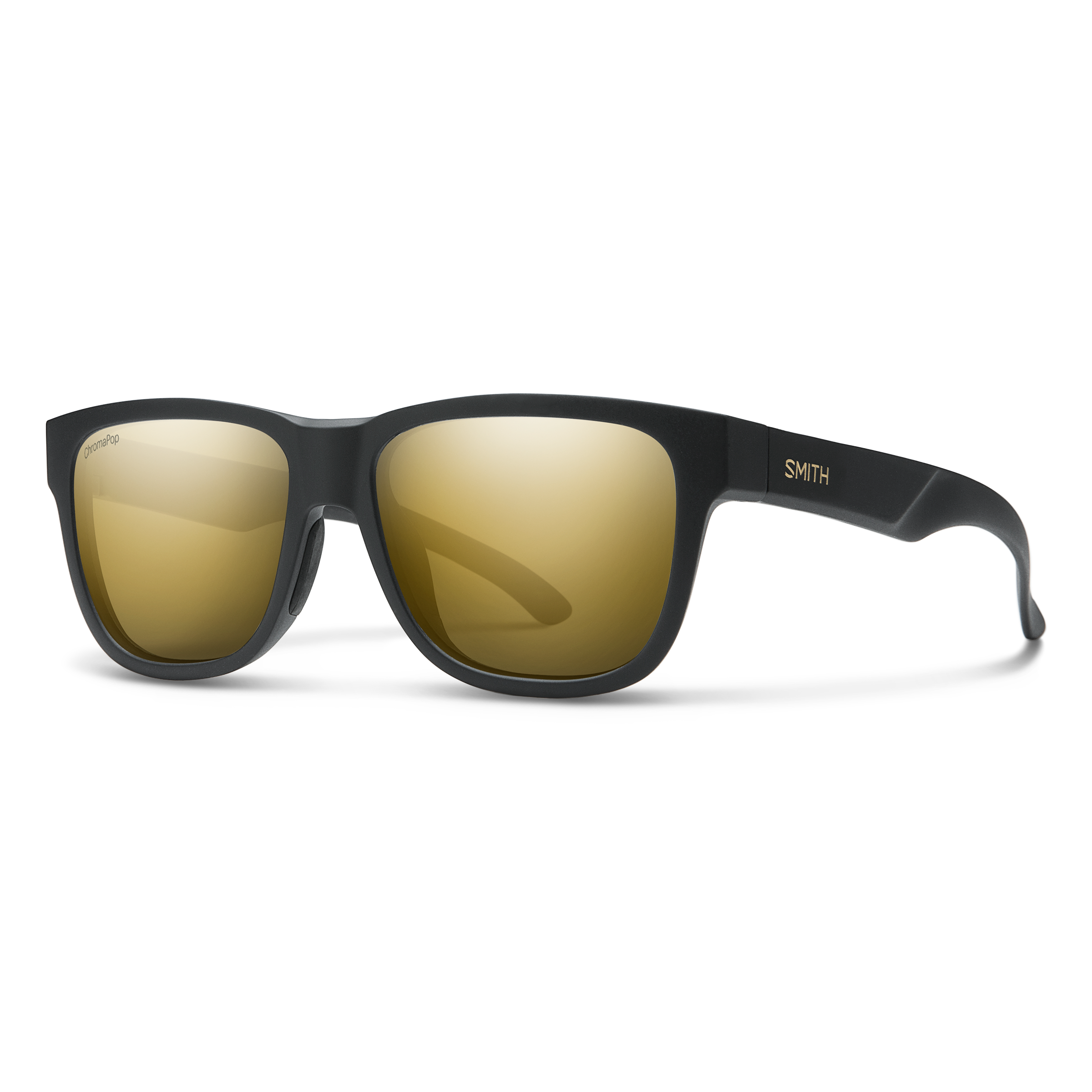 Smith Lowdown Slim 2 sunglasses — Matte Black Gold | ChromaPop Polarized Black Gold Mirror