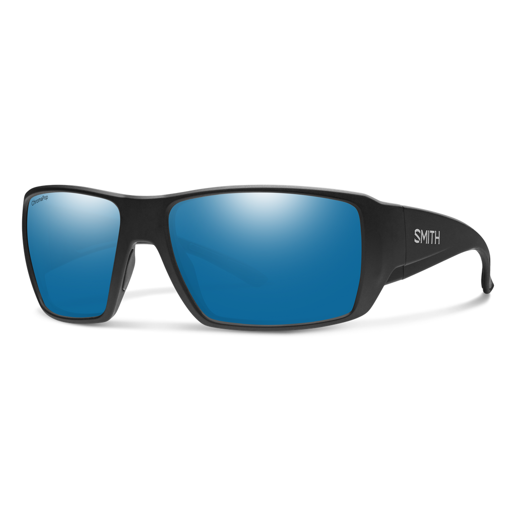 Smith Guide's Choice XL sunglasses — Matte Black | ChromaPop Glass Polarized Blue Mirror