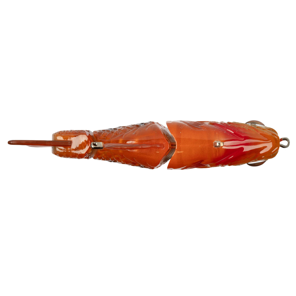 Underside of the Synch Fishing Artisan Gill in Mayan showing the orange and red belly and hook hangers
