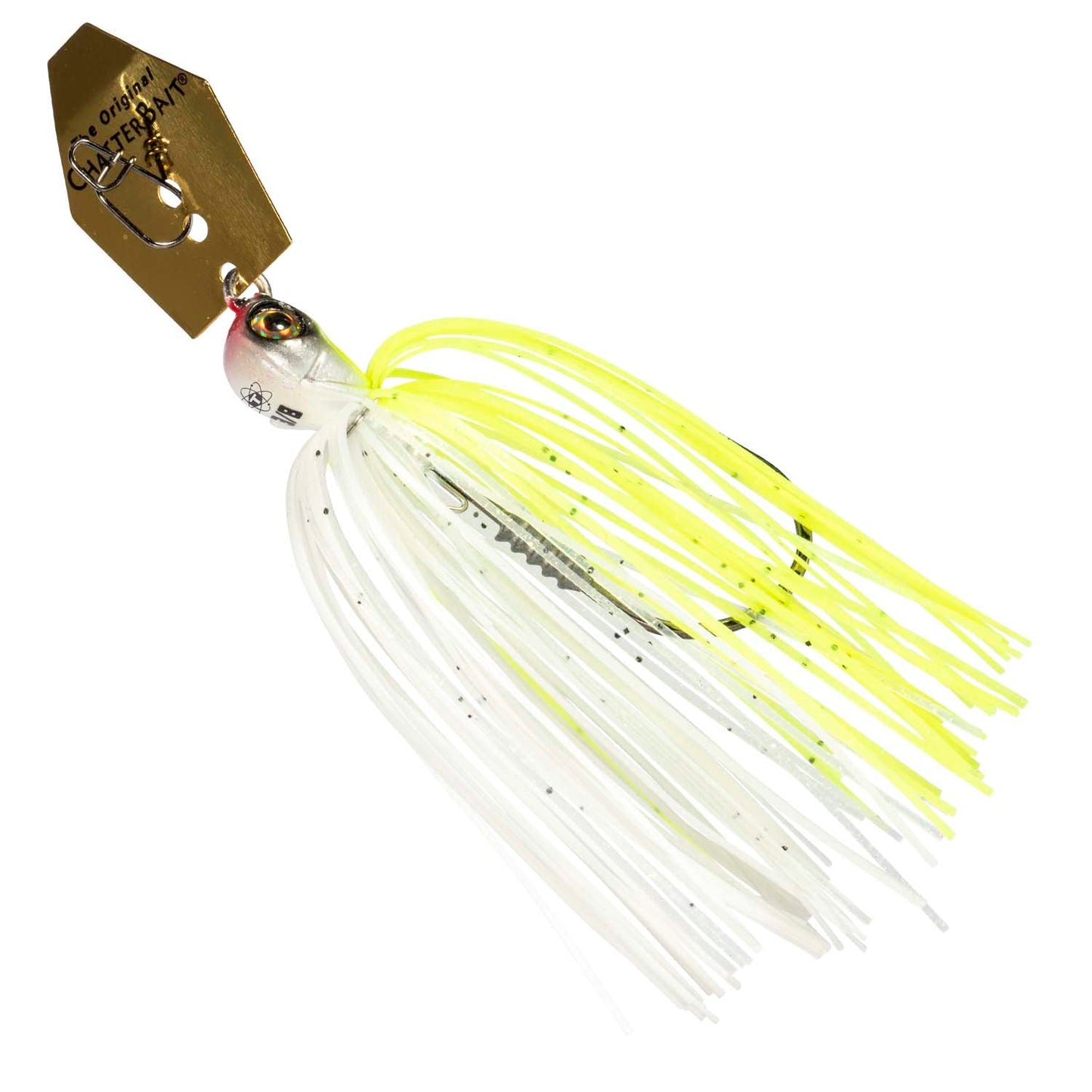 Z-Man Tungsten ChatterBait Elite EVO bladed jig, 3/8 oz, Chartreuse/White color
