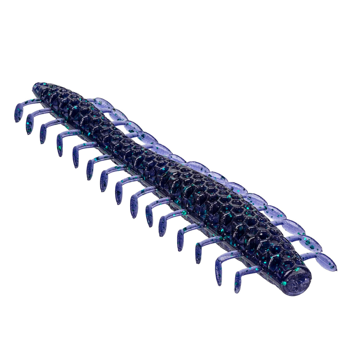 NetBait HexTek Dirty 30 5 inch soft plastic worm in June Bug, showing the 30 forward-facing legs