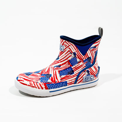 Everglades Fishing Co. LFG Deck Boot in the USA Limited Edition colorway, pair shown side by side