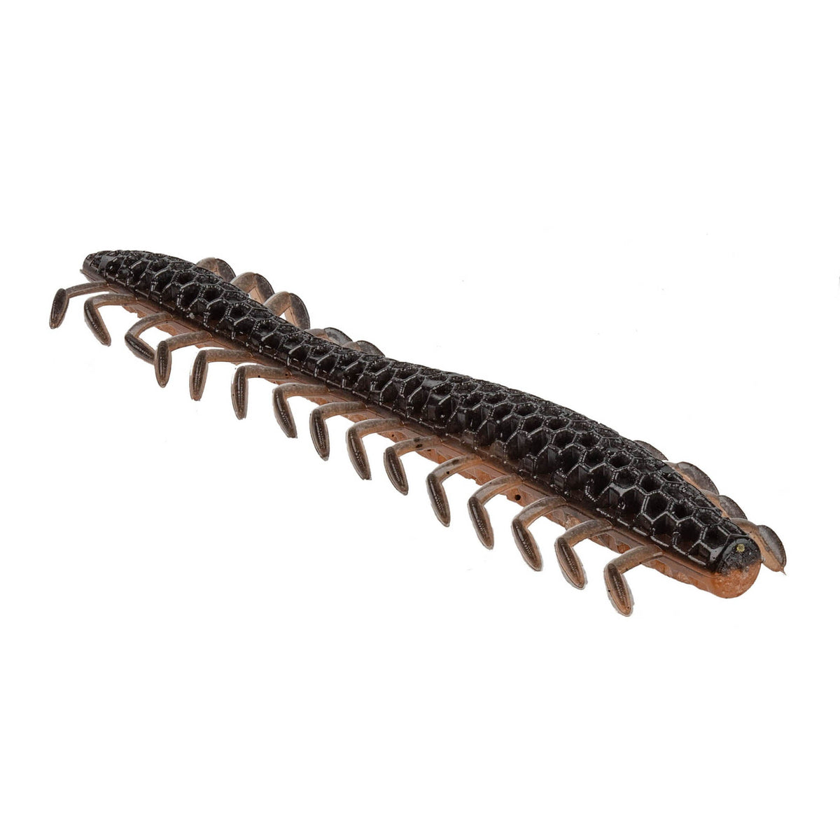NetBait HexTek Dirty 30 5 inch soft plastic worm in Mud Bug, showing the 30 forward-facing legs