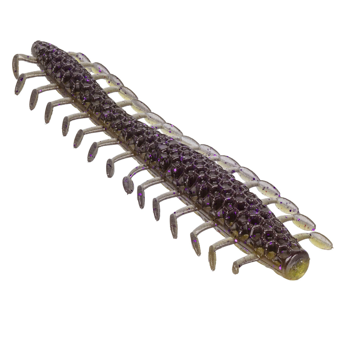 NetBait HexTek Dirty 30 5 inch soft plastic worm in Swamp Juice, showing the 30 forward-facing legs