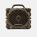 Turtlebox Grande portable Bluetooth speaker in Mossy Oak Bottomland camo, front view