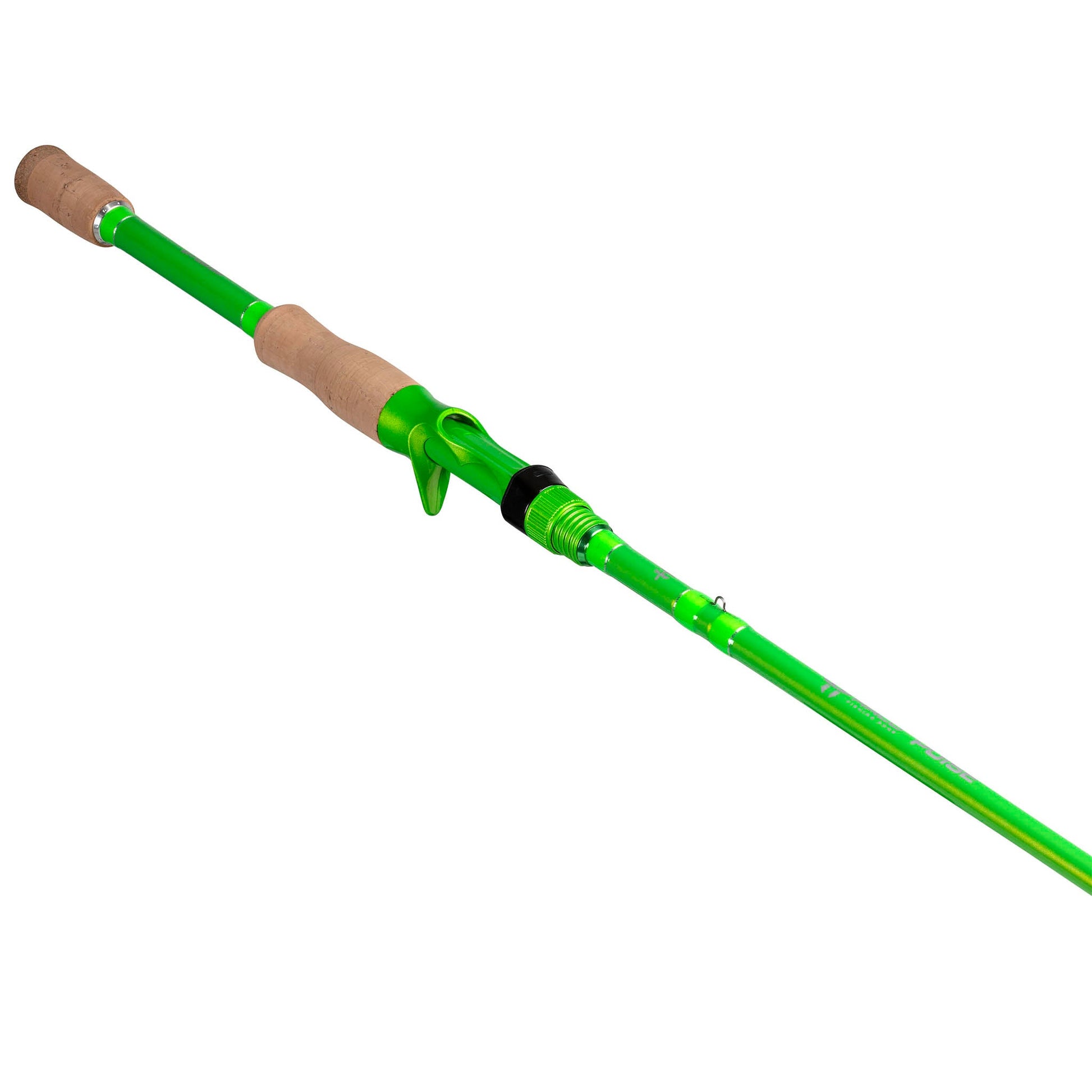 Halo Poise Series casting rod with green graphite blank, cork split grip and exposed reel seat