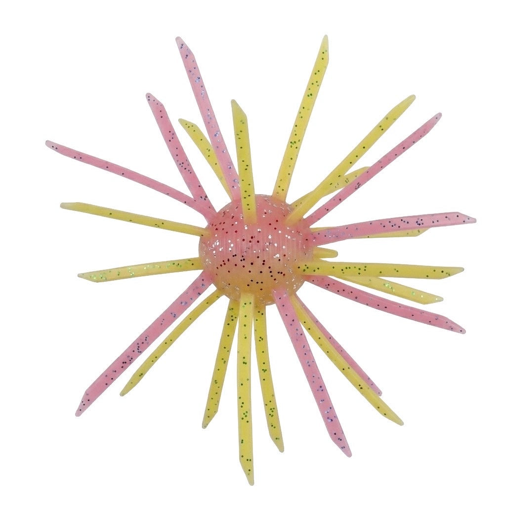 Geecrack Magnum Cue Bomb 1.5 inch urchin soft plastic in Pink Lemonade #416