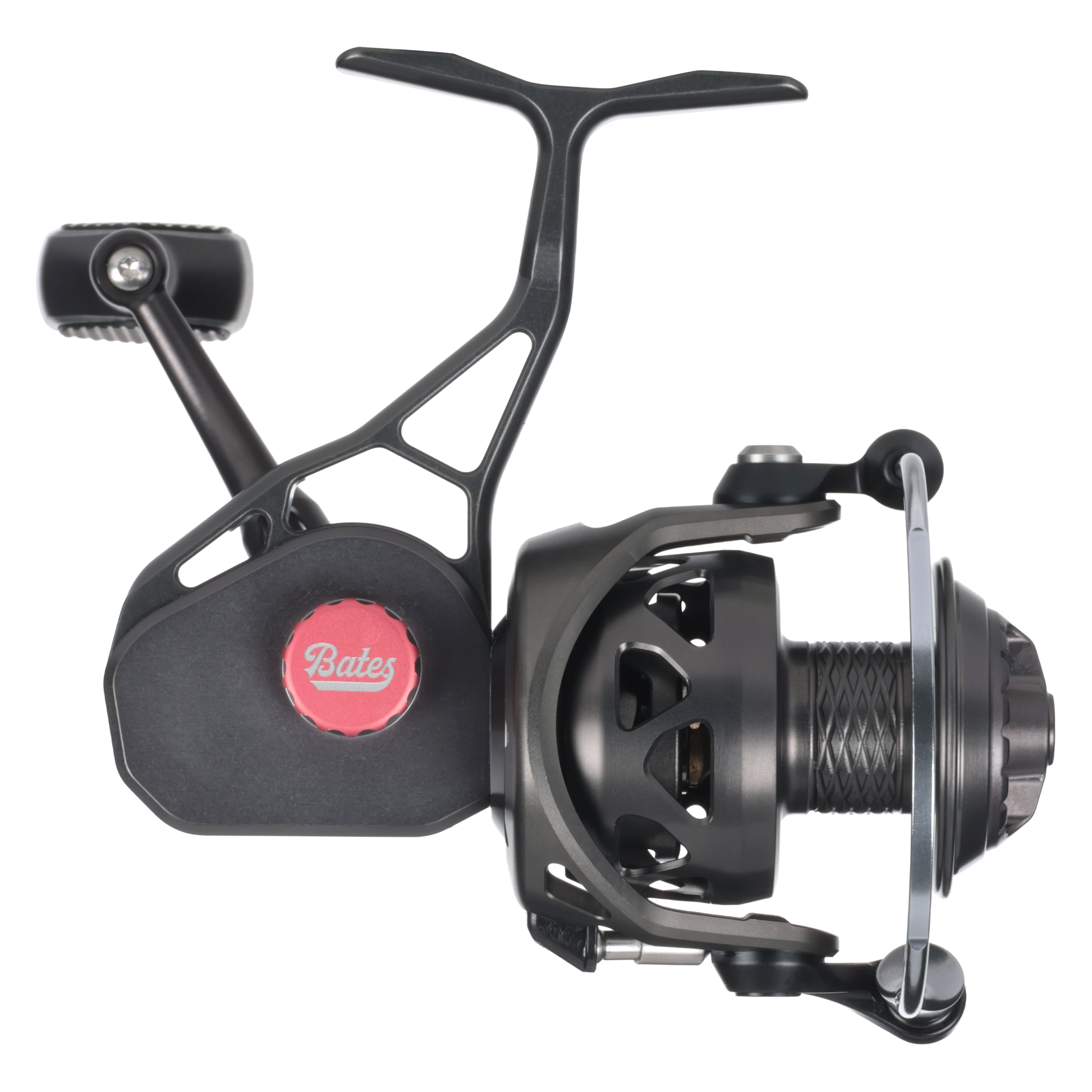 Bates SAM 2500 spinning reel spool and sealed drag knob detail