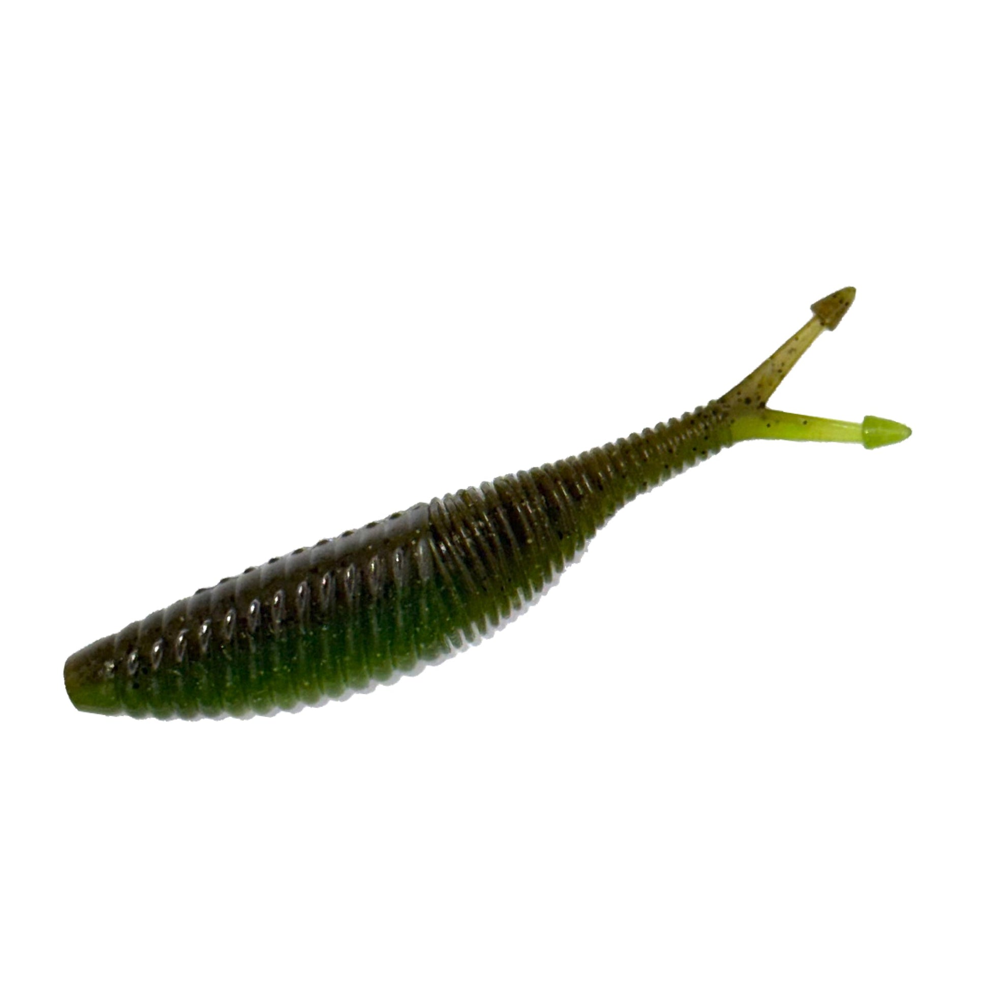 Geecrack Bellows Vibe 4.2 inch bladed jig trailer in Green Pumpkin/Watermelon #404