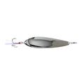 Nichols Bass Mafia Big Larry 2.5 oz flutter spoon in Silver Chrome with flashabou-tied treble