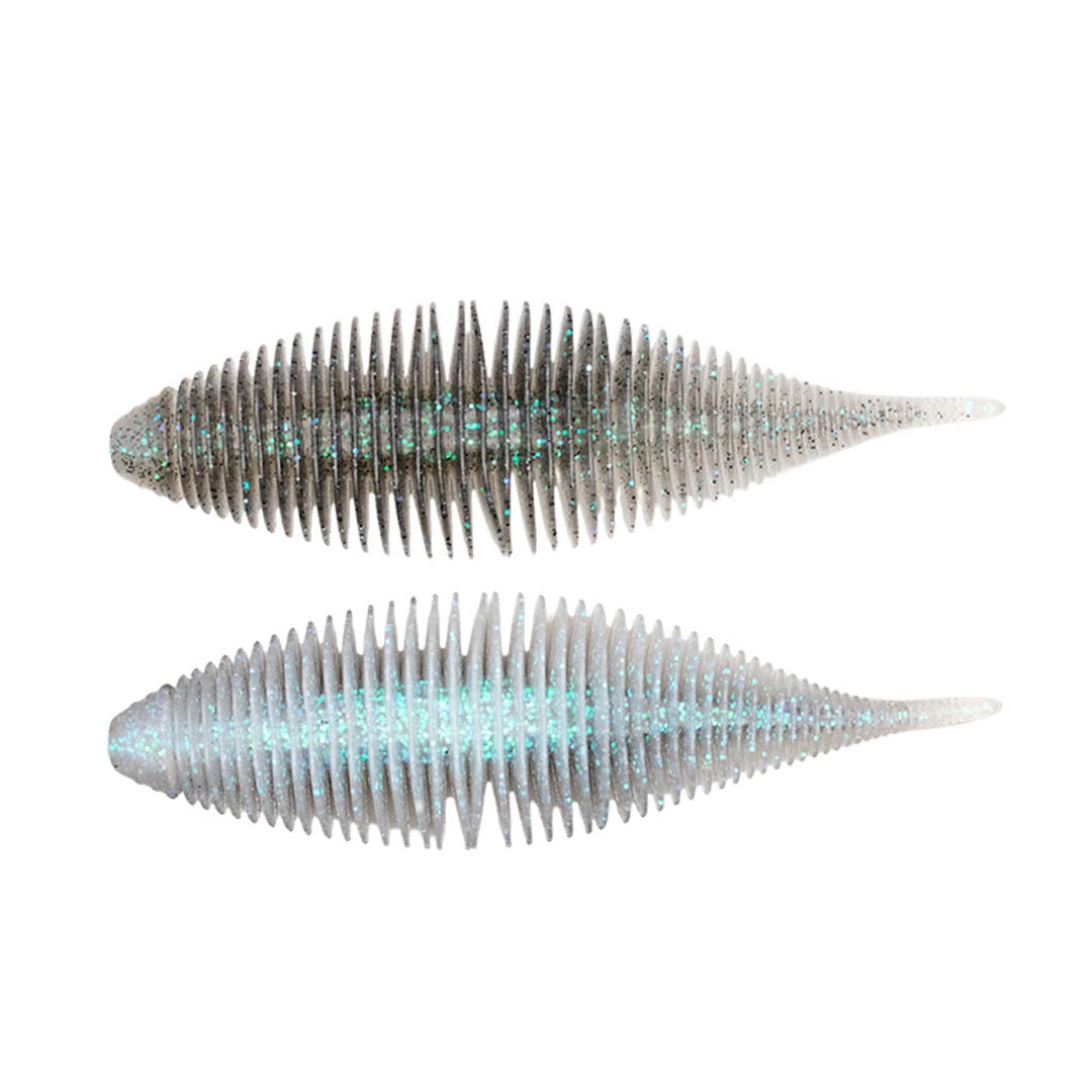 Geecrack Bellows Shad 6.8 inch soft plastic swimbait worm in Electric Shad #268