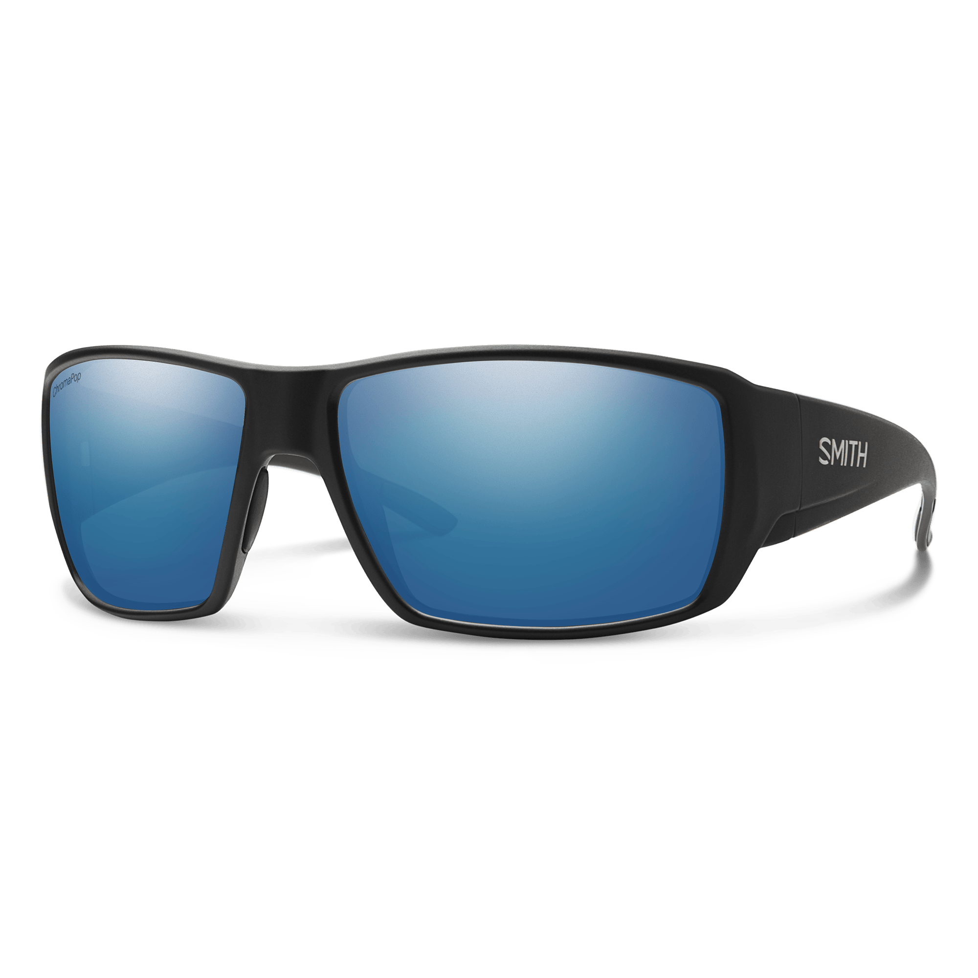 Smith Guide's Choice sunglasses — Matte Black  | ChromaPop Polarized Blue Mirror