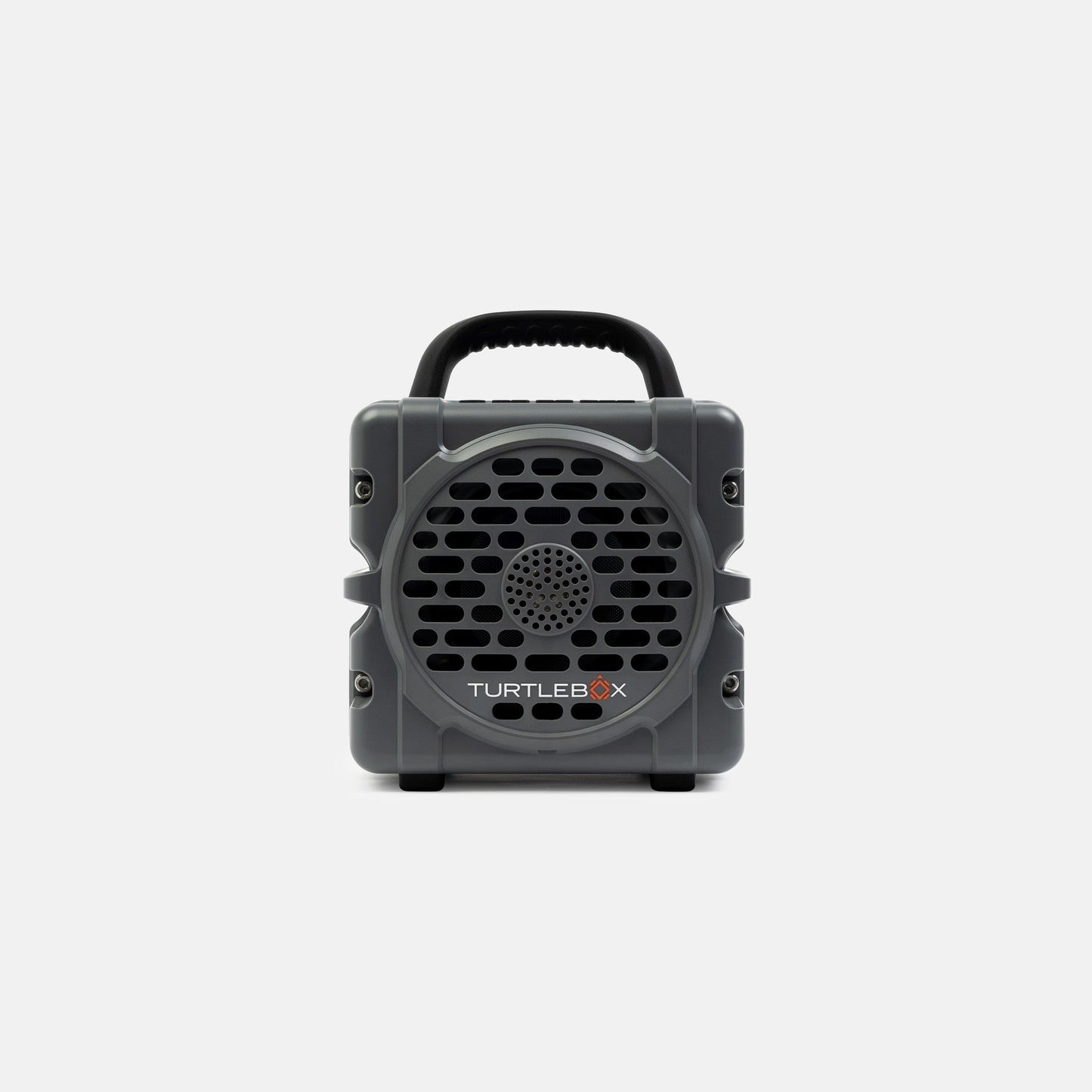 Turtlebox Cub portable waterproof speaker in Gray, front view