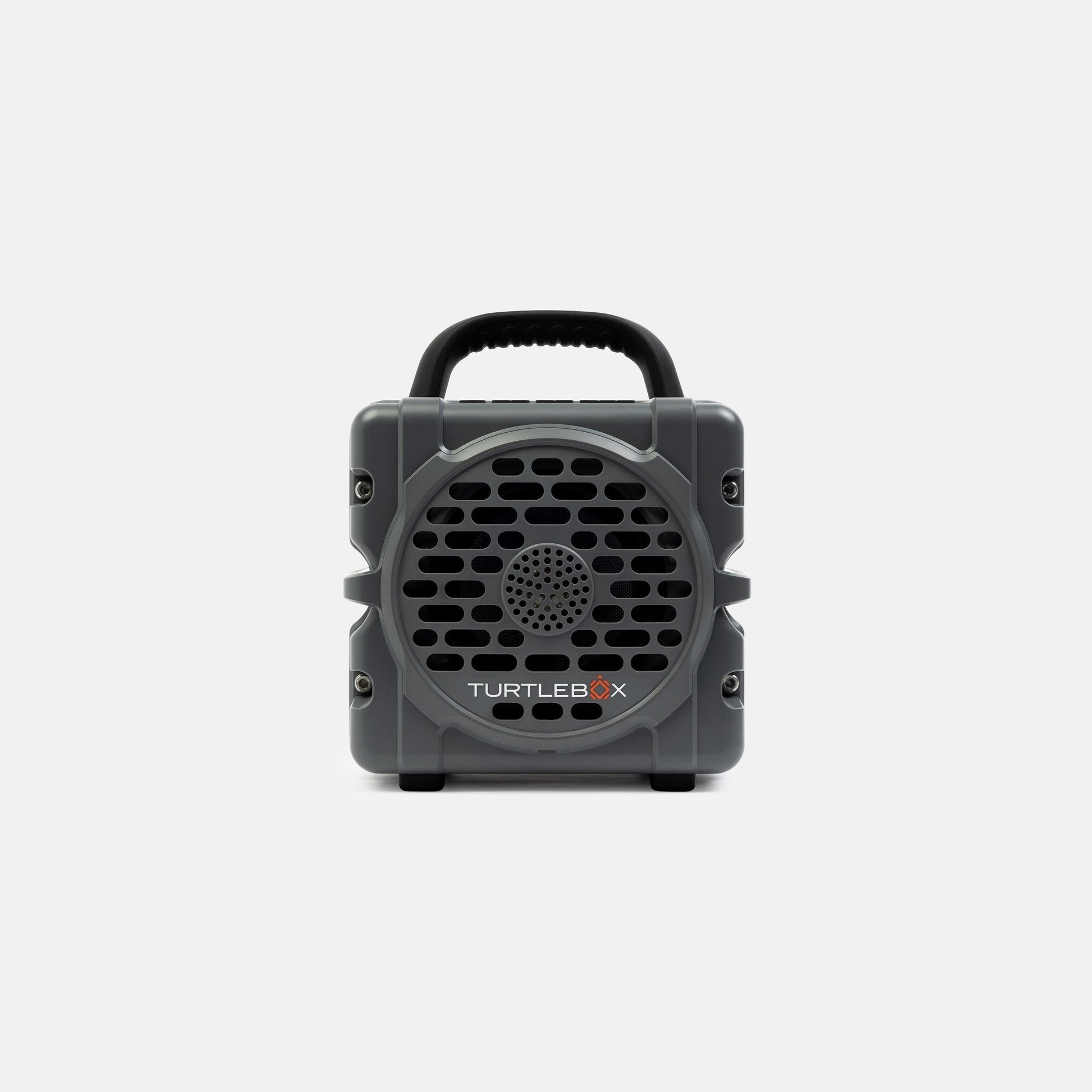 Turtlebox Cub portable waterproof speaker in Gray, front view