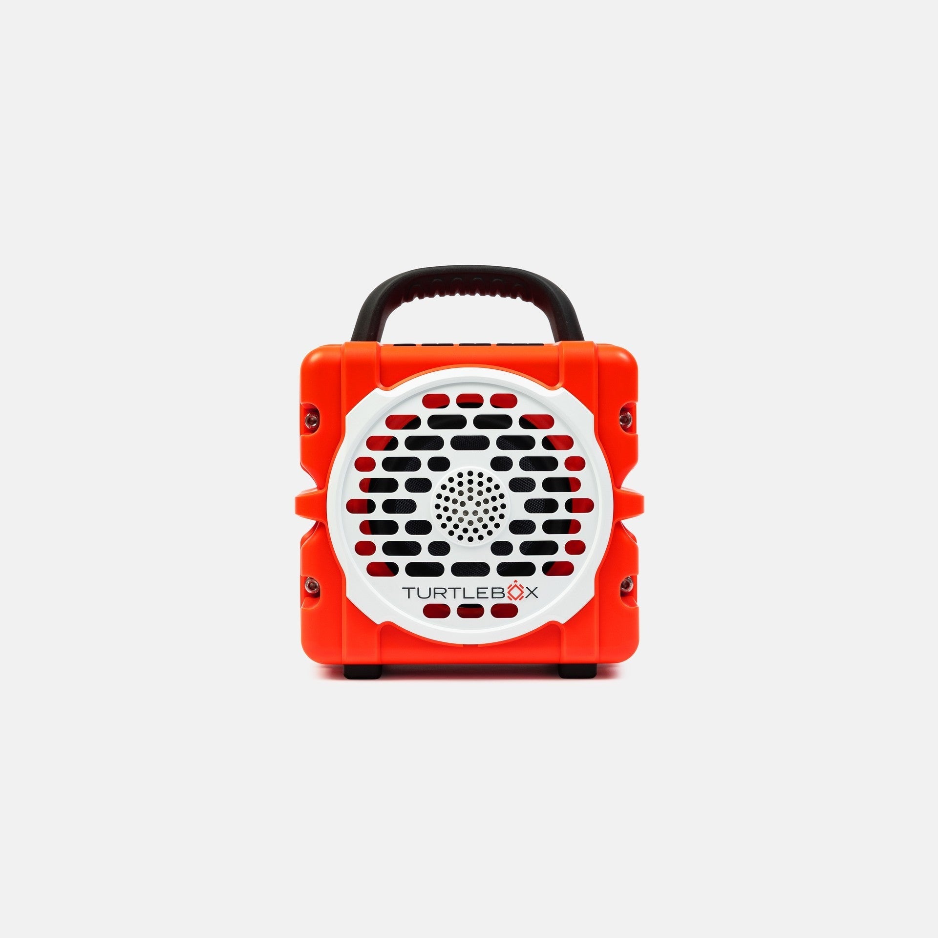 Turtlebox Cub portable waterproof speaker in Orange, front view