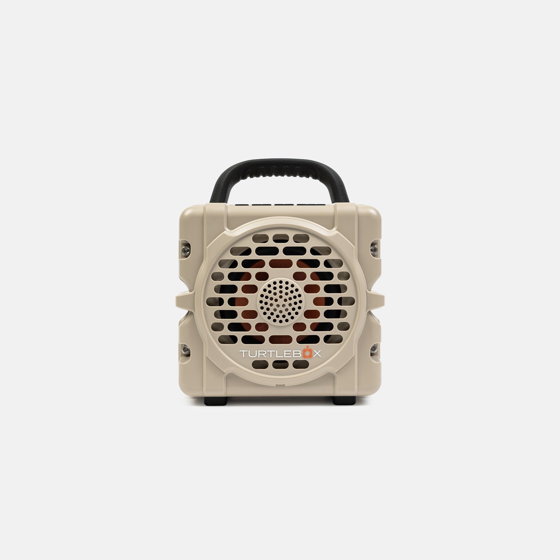 Turtlebox Cub portable waterproof speaker in Tan, front view