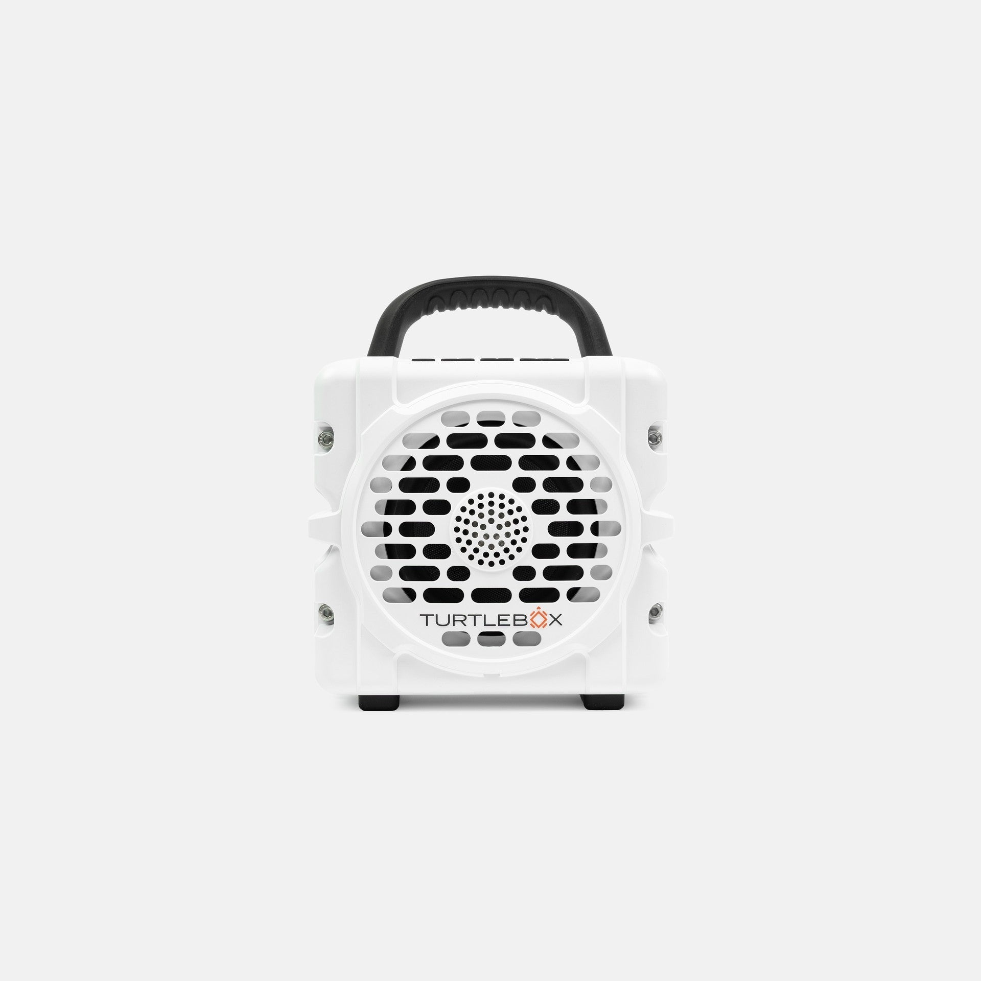 Turtlebox Cub portable waterproof speaker in White, front view