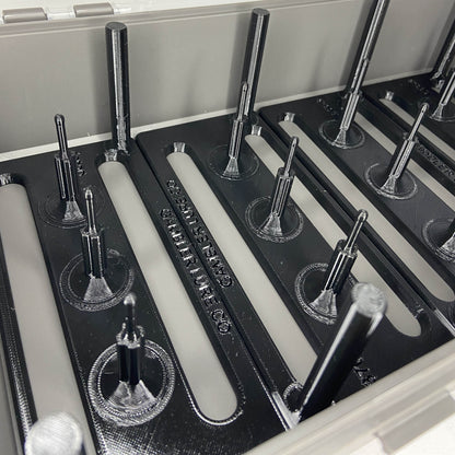 Close-up of the vertical prongs on the Gambler urchin bait storage insert