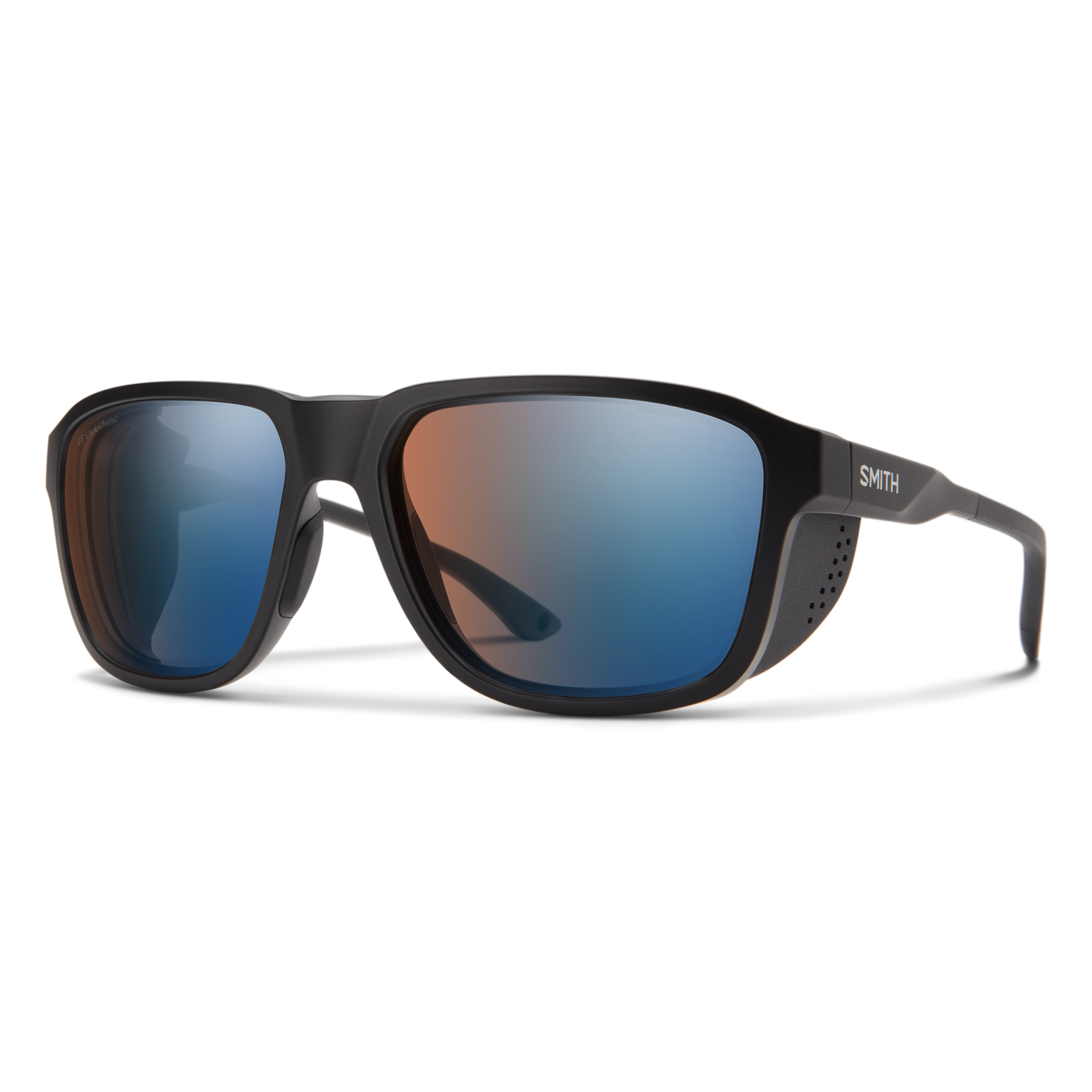 Smith Embark sunglasses — Matte Black | ChromaPop Glacier Photochromic Copper Blue Mirror