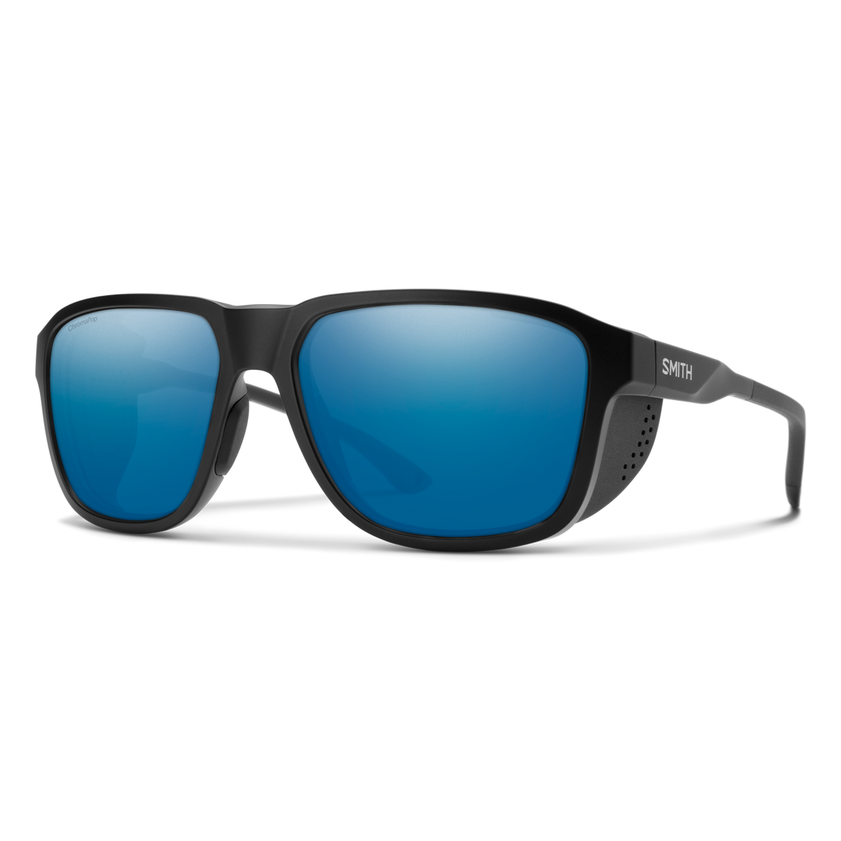 Smith Embark sunglasses — Matte Black | ChromaPop Glass Polarized Blue Mirror
