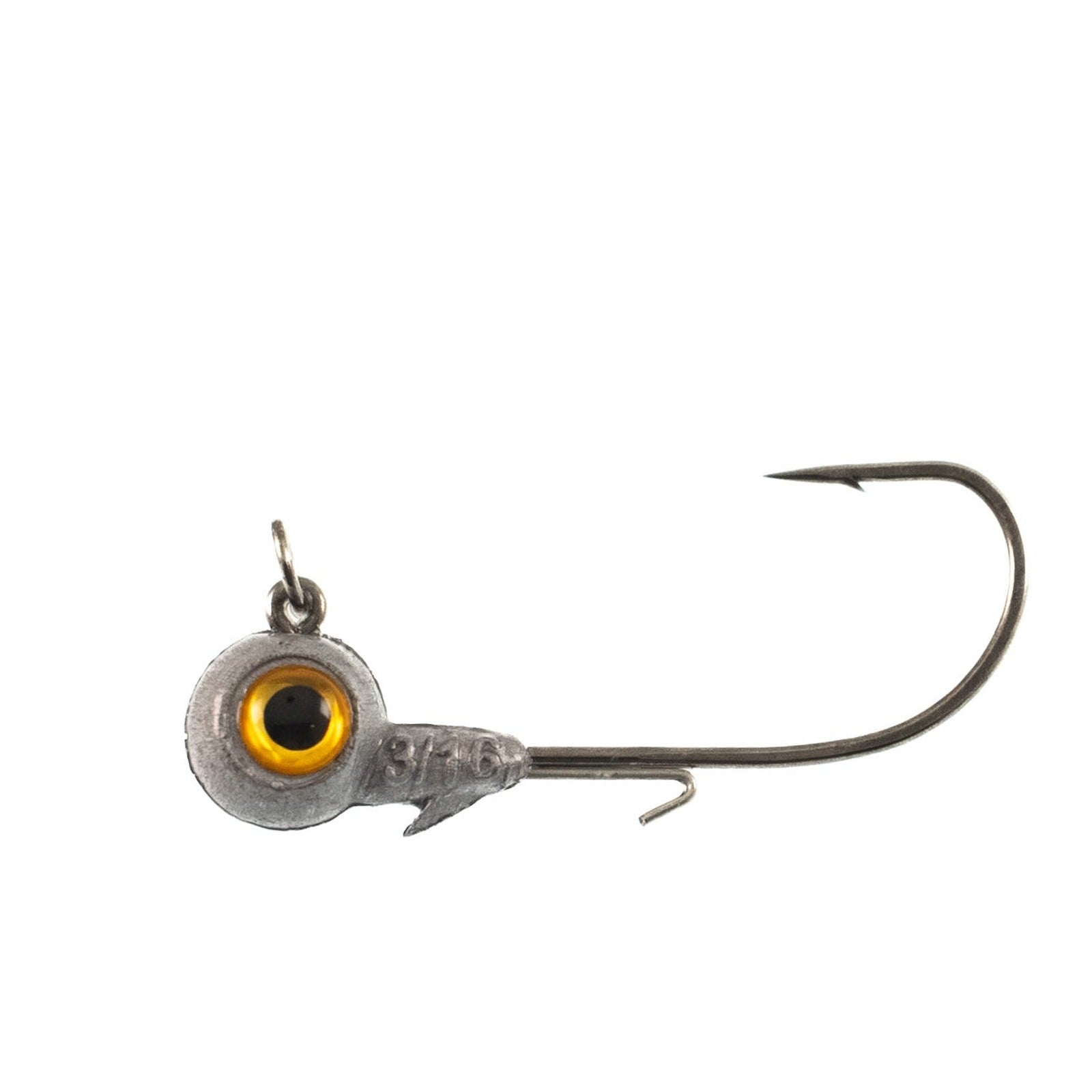 Missile Jigs Eye Roll jig head 3/0 hook 3/16 oz with gold 3D eye