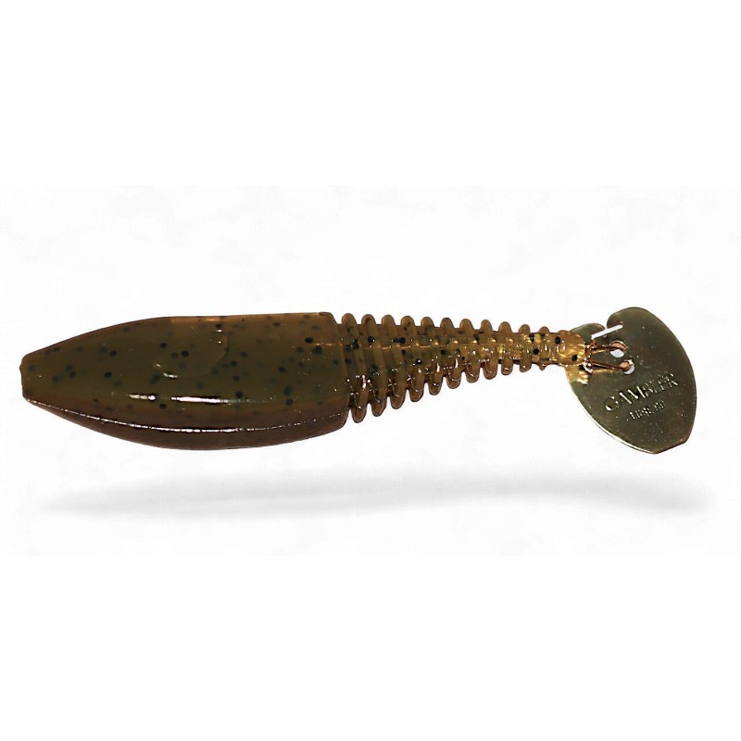 Gambler EZ Shaker bladed tail harness bait in Green Pumpkin Gold Tail