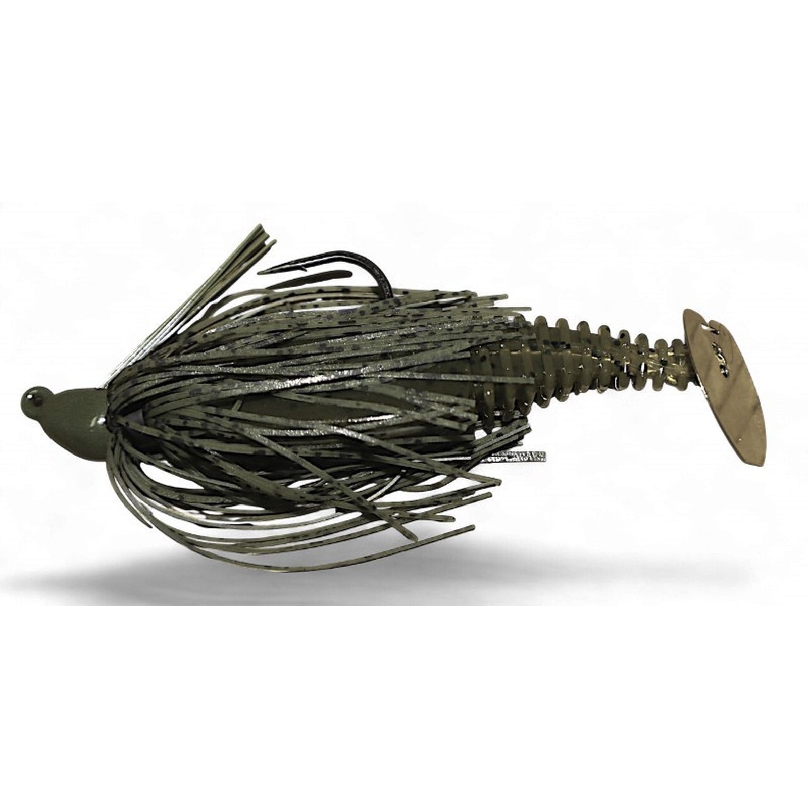 Gambler EZ Shaker Swim Jig in Green Pumpkin with gold tail