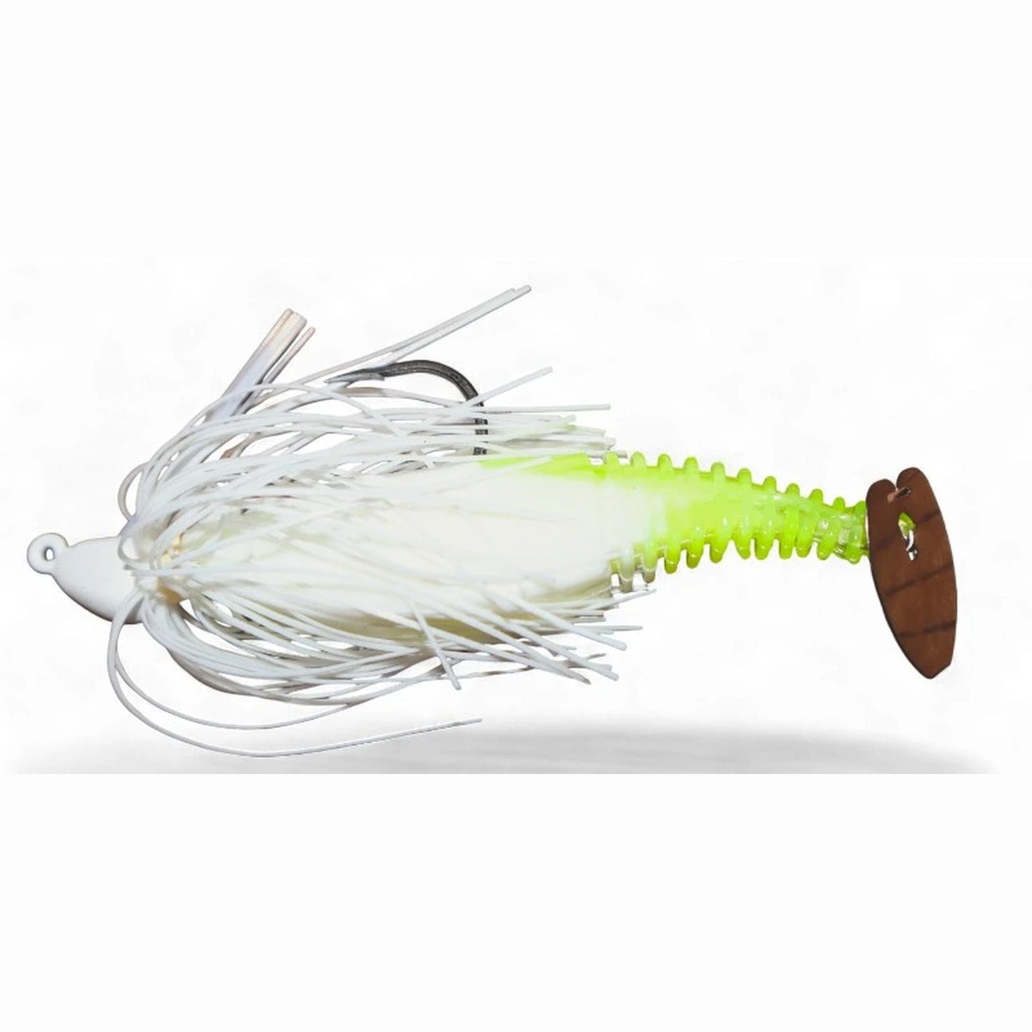 Gambler EZ Shaker Swim Jig in White Chartreuse with silver tail
