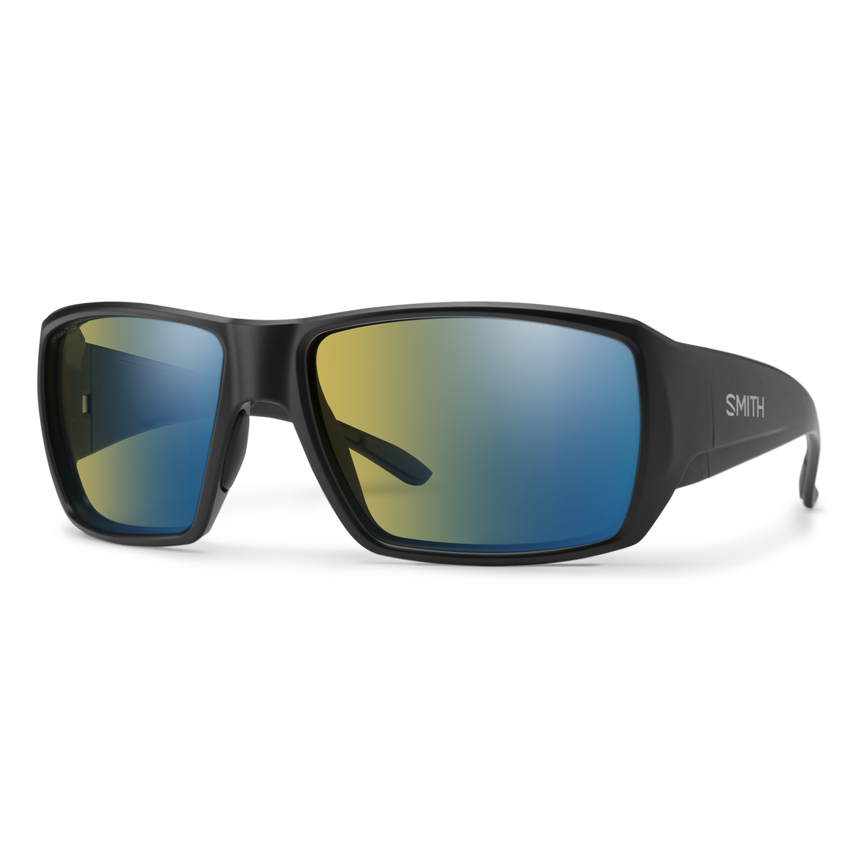 Smith Guide's Choice S sunglasses — Matte Black | ChromaPop Glass Polarchromic Yellow Blue Mirror
