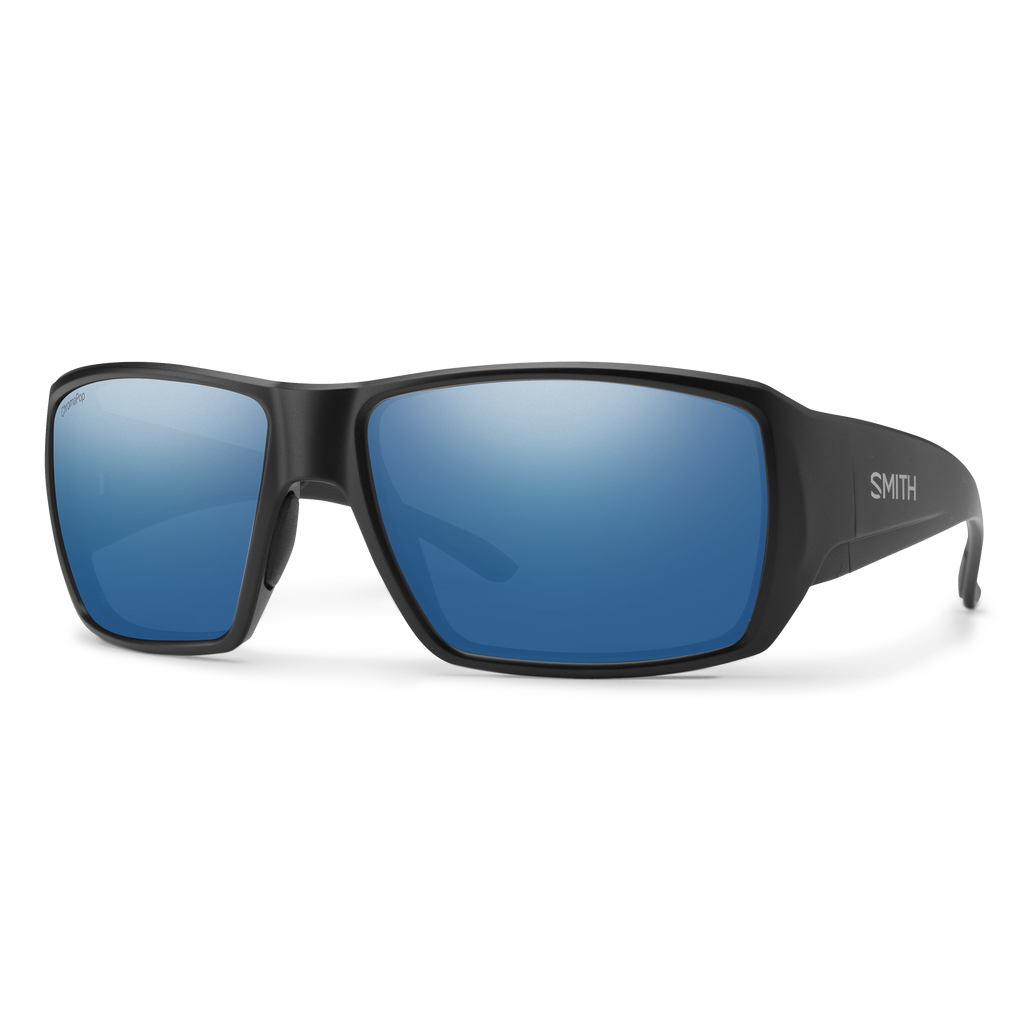 Smith Guide's Choice S sunglasses — Matte Black | ChromaPop Glass Polarized Blue Mirror