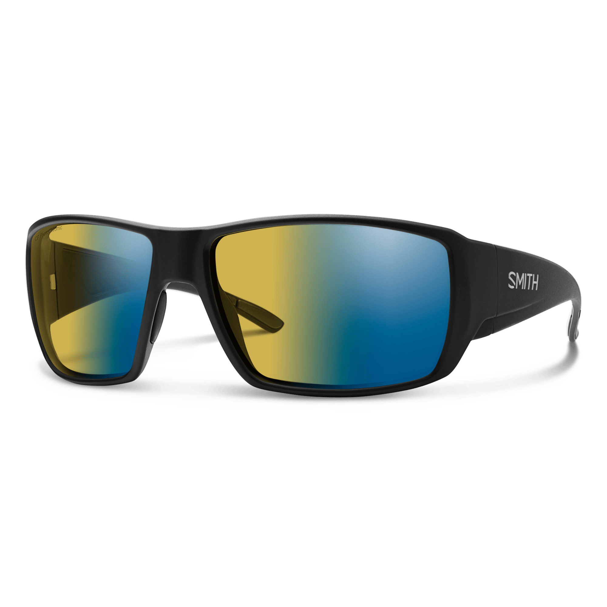 Smith Guide's Choice sunglasses — Matte Black | ChromaPop Glass Polarchromic Yellow Blue Mirror