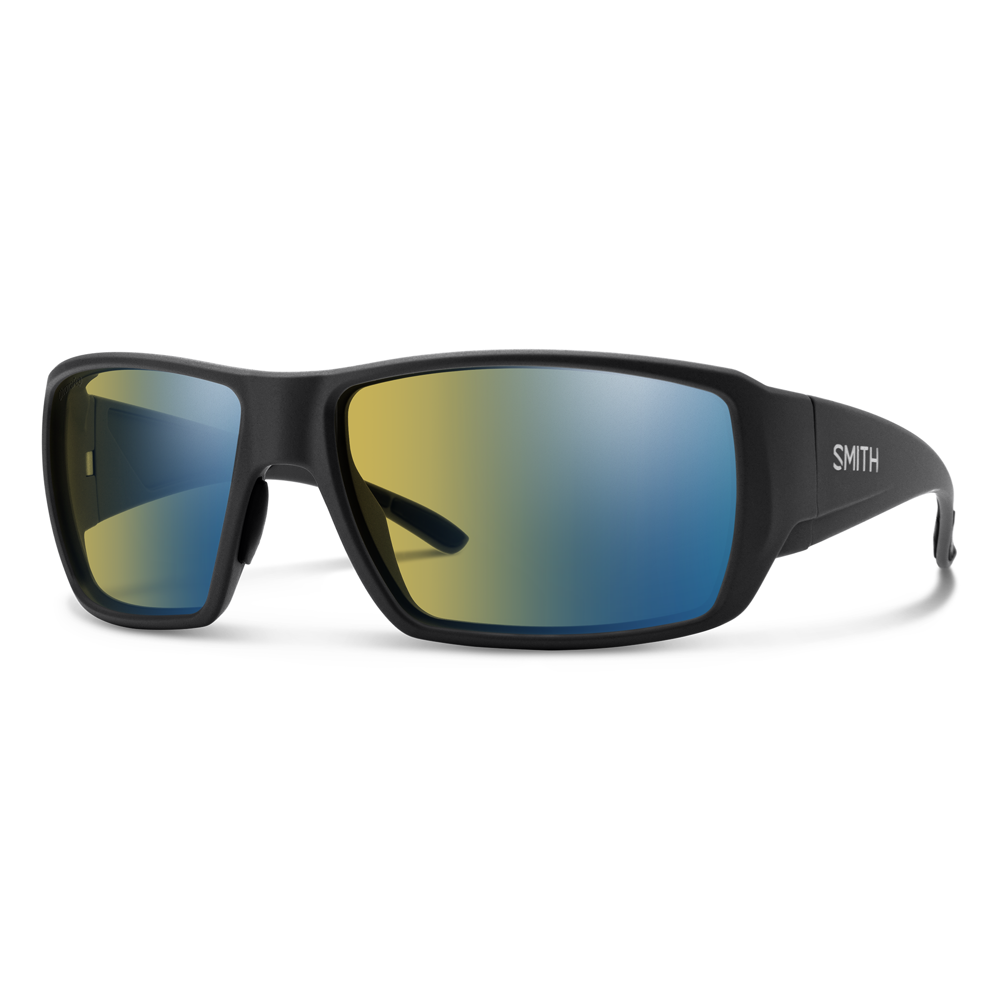 Smith Guide's Choice XL sunglasses — Matte Black | ChromaPop Glass Polarchromic Yellow Blue Mirror