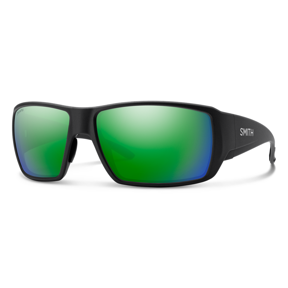 Smith Guide's Choice XL sunglasses — Matte Black | ChromaPop Glass Polarized Green Mirror