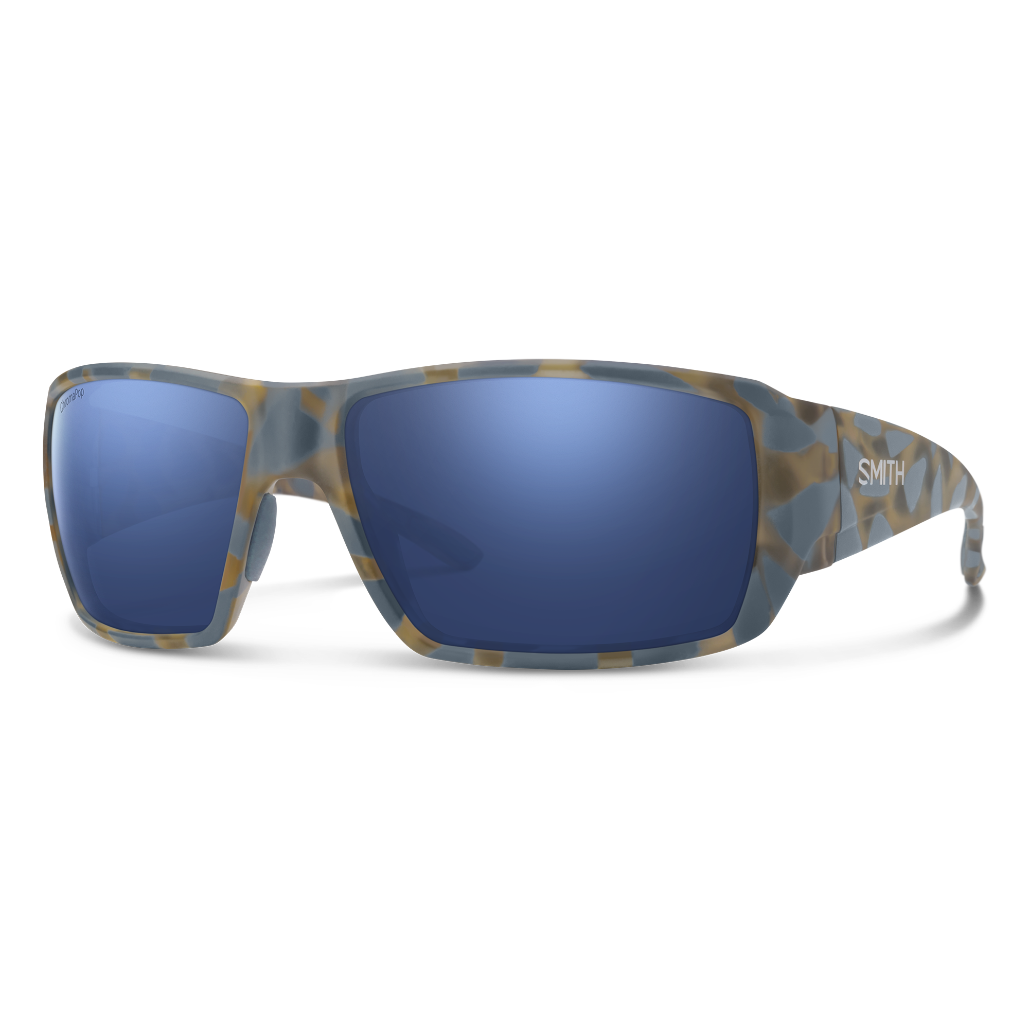 Smith Guide's Choice XL sunglasses — Matte Flint / Tarmac Tortoise | ChromaPop Glass Polarized Dark Blue Mirror