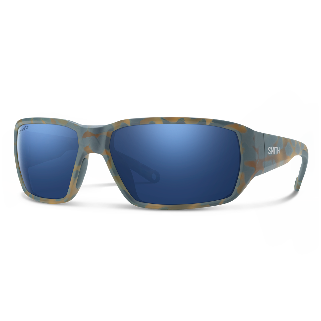 Smith Hookset sunglasses — Matte Flint / Tarmac Tortoise | ChromaPop Glass Polarized Dark Blue Mirror