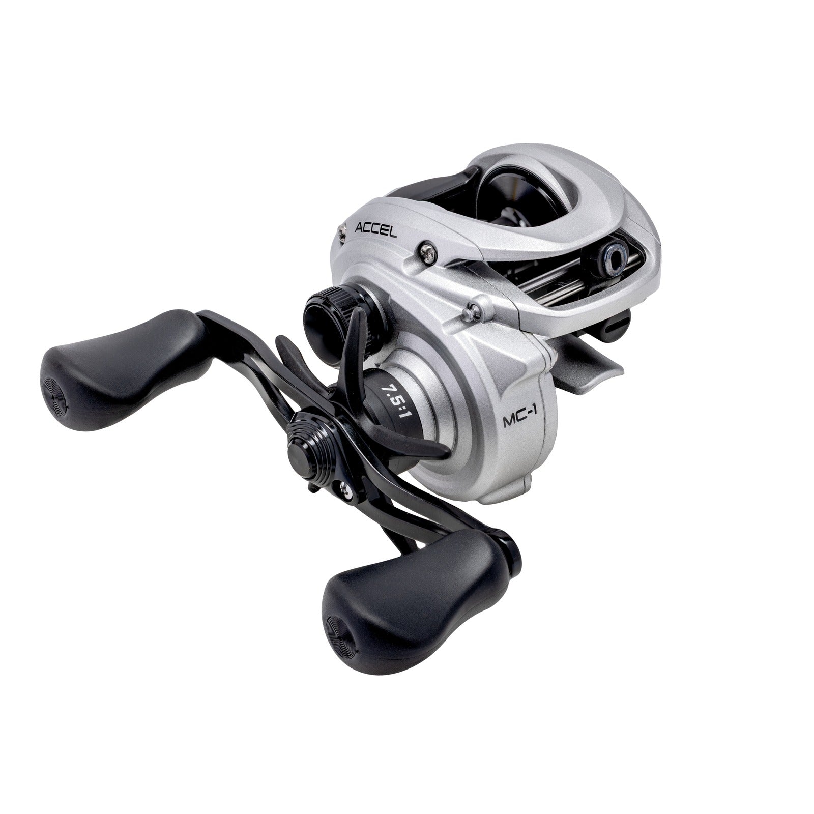 Lew's Accel baitcast reel with graphite frame and 95mm bowed aluminum handle