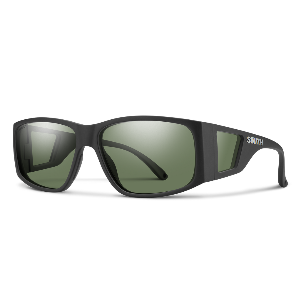 Smith Monroe Peak sunglasses — Matte Black | ChromaPop Polarized Gray Green