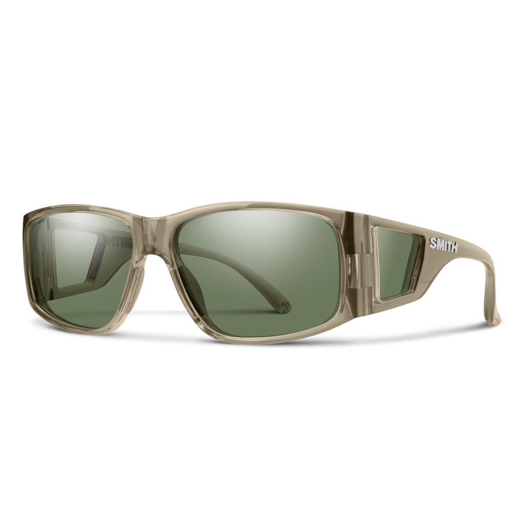 Smith Monroe Peak sunglasses — Summit Crystal | ChromaPop Polarized Gray Green