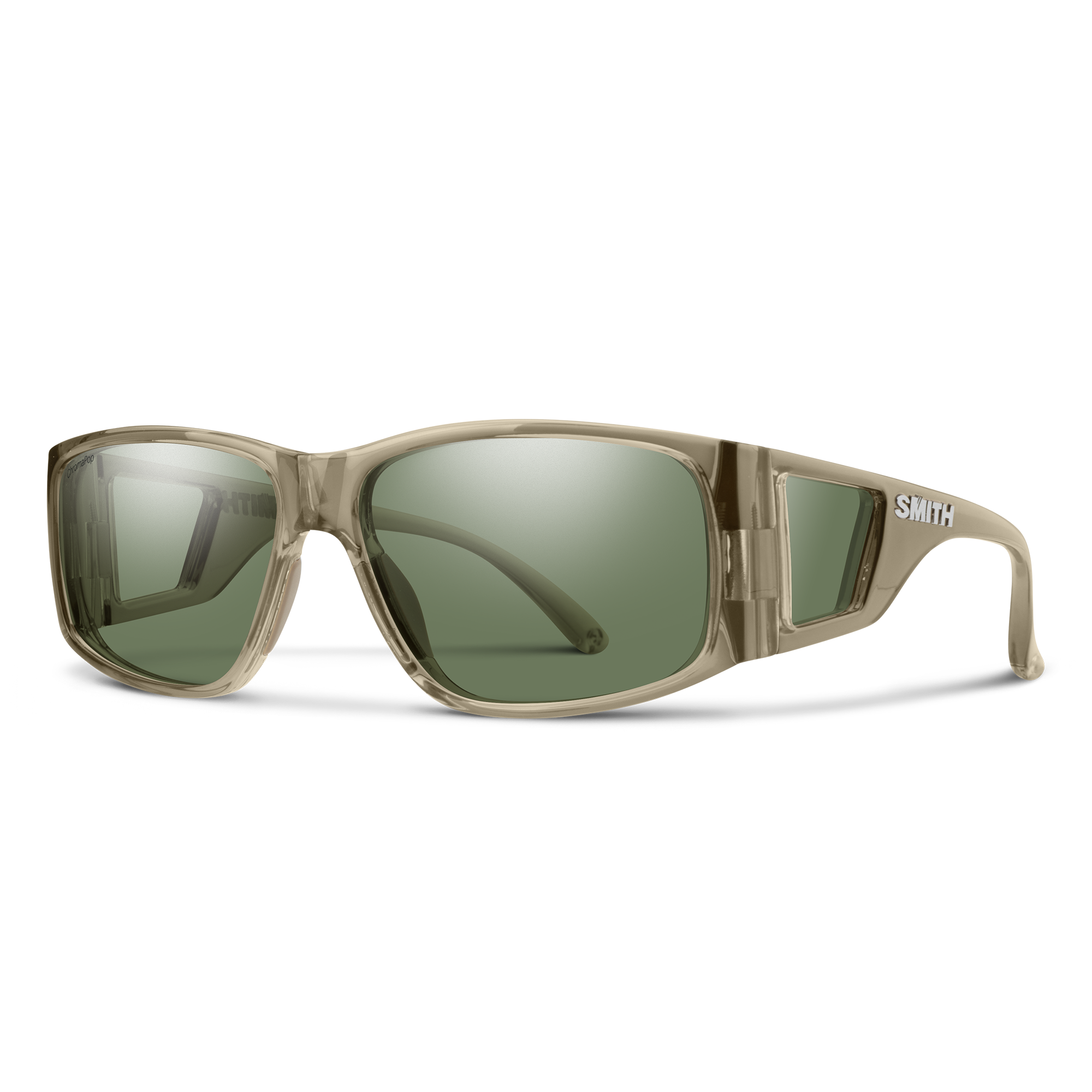 Smith Monroe Peak sunglasses — Summit Crystal | ChromaPop Polarized Gray Green