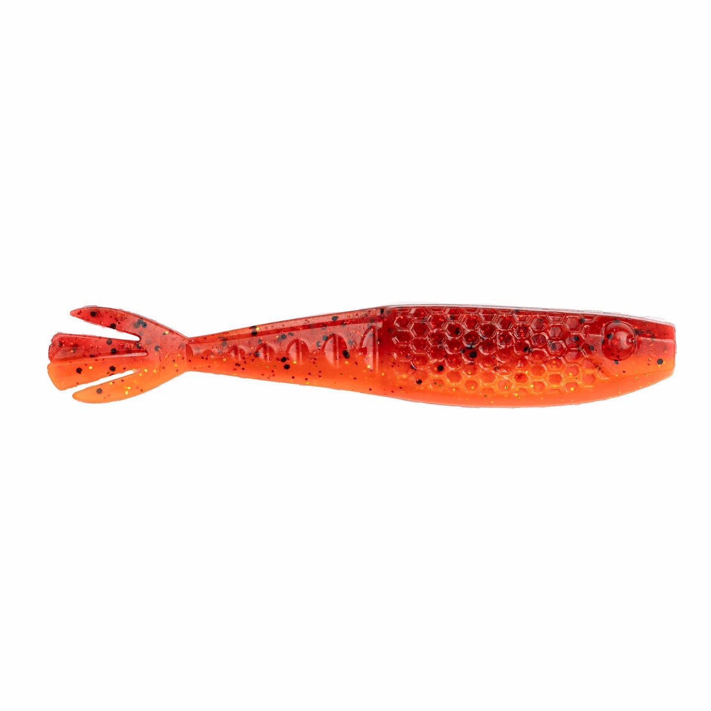 NetBait HexTek Whiptail Shad 4.25 inch in Fire Craw