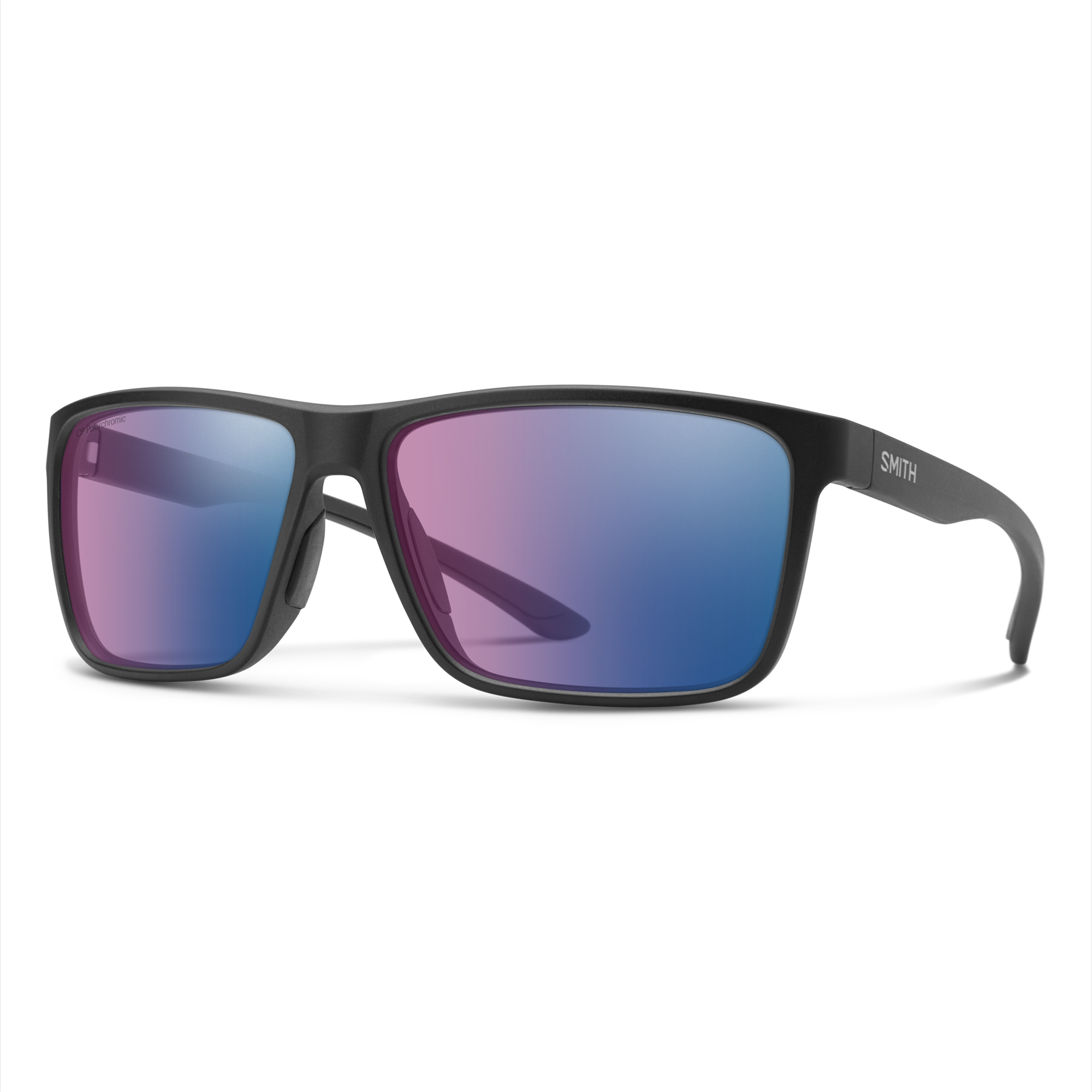 Smith Riptide sunglasses — Matte Black | ChromaPop Glass Polarchromic Rose Blue Mirror