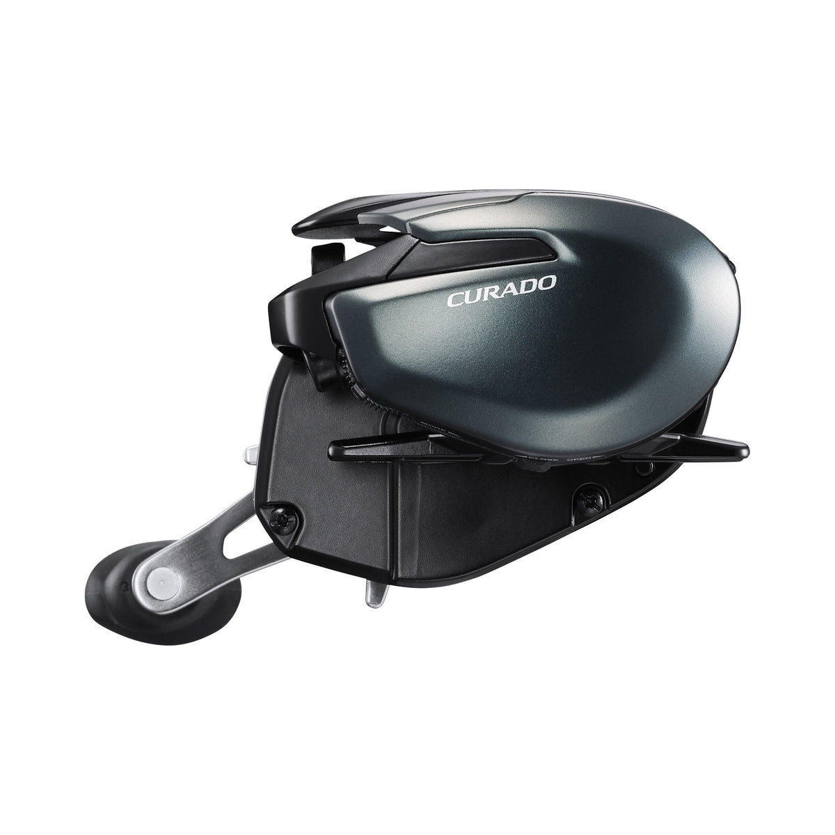 Shimano Curado MGL 150 baitcast reel, left side showing SVS Infinity brake dial