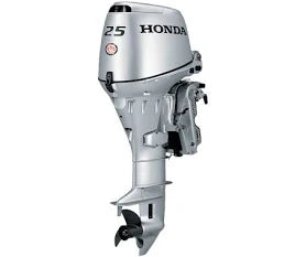 Honda BF 25 HP four-stroke outboard motor.