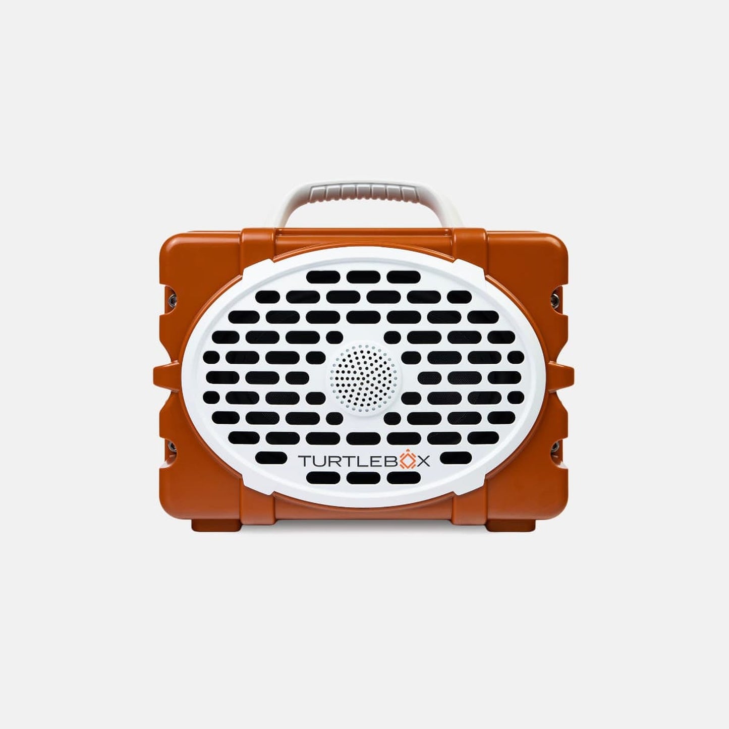 Turtlebox Original Gen 3 Gameday Series speaker in Burnt Orange & White